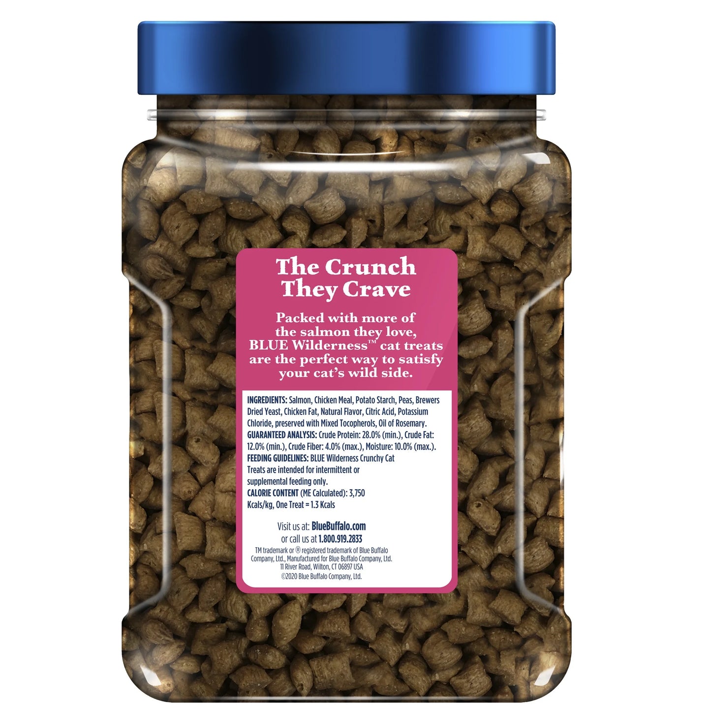 Wilderness Crunchy Cat Treats, Tasty Salmon Flavor, 12-Oz. Tub