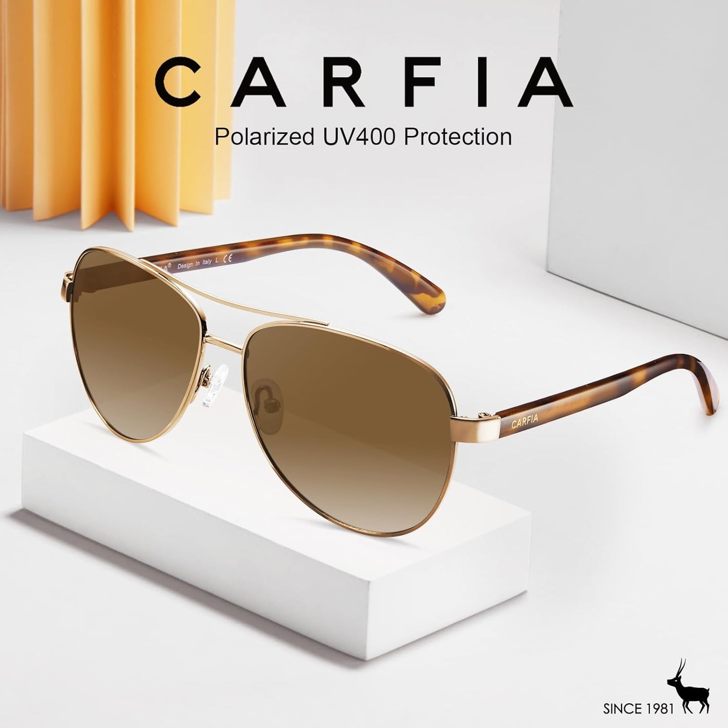 Polarized Sunglasses for Women UV Protection Acetate Arms Metal Frame Woman'S Shades CA3216