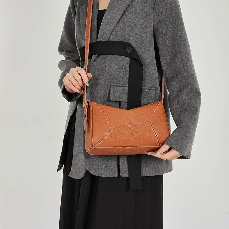 Genuine Leather Woman Bag Cowhide Shoulder Bag Soft Leather Minimalist Luxury Bags Womens High Quality 2025 Ladies Bags Handbag