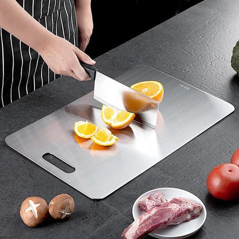 Stainless Steel Cutting Board Double-Sided Titanium Chopping Board for Kitchen