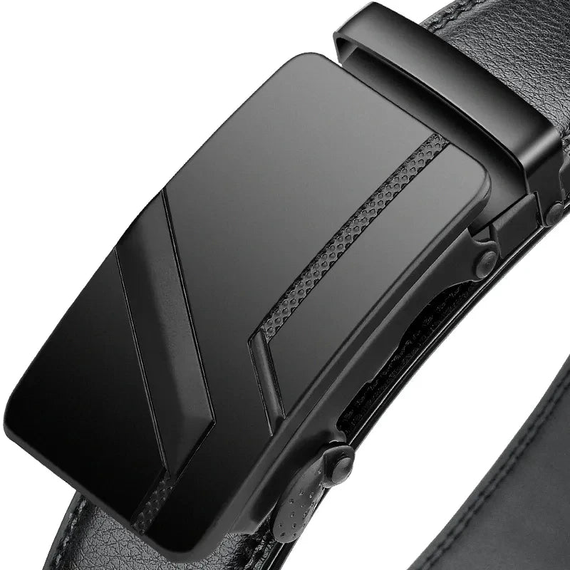 Men'S High-Quality Belt 110Cm 120Cm 130Cm Luxury Belt, Black Men'S Automatic Buckle Jeans Men'S Belt Suit Belt