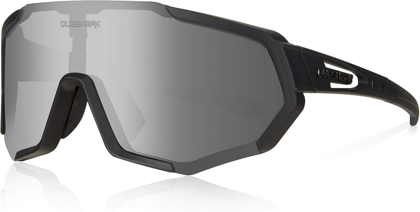 Cycling Glasses, Sports Sunglasses for Men Women, 1 Polarized 2 HD Lens, Polarized Sunglasses for Cycling Running