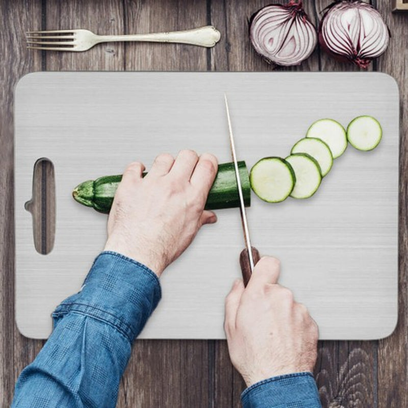 Stainless Steel Cutting Board Double-Sided Titanium Chopping Board for Kitchen