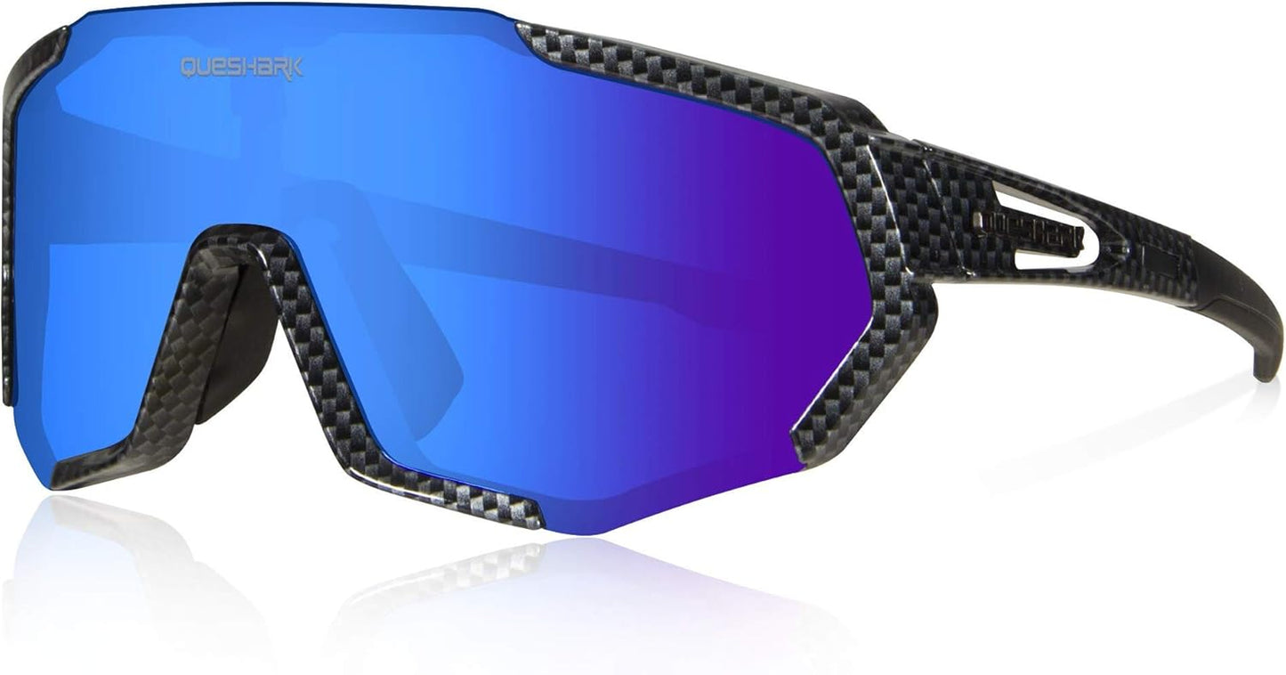 Cycling Glasses, Sports Sunglasses for Men Women, 1 Polarized 2 HD Lens, Polarized Sunglasses for Cycling Running