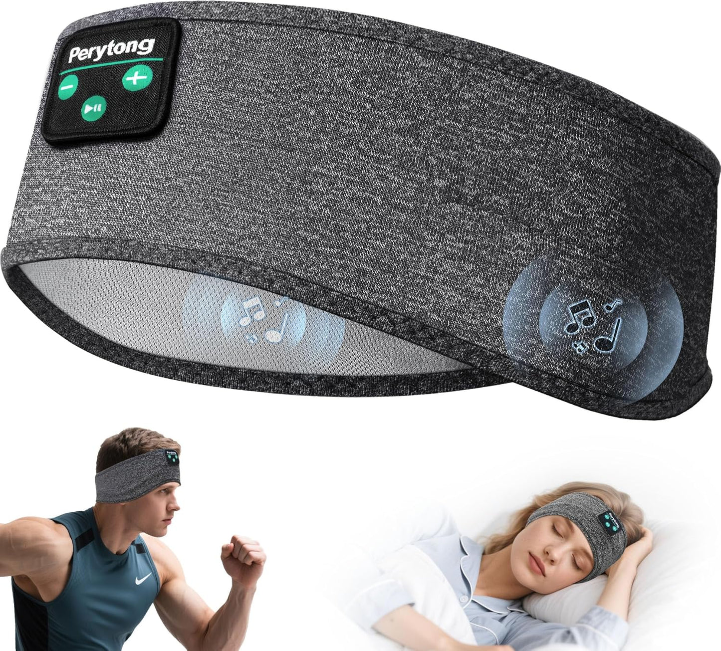 Sleep Headphones, Bluetooth Sports Headband Headphones with Ultra-Thin HD Stereo Speakers Perfect for Sleeping,Workout,Jogging,Yoga,Insomnia, Air Travel, Meditation
