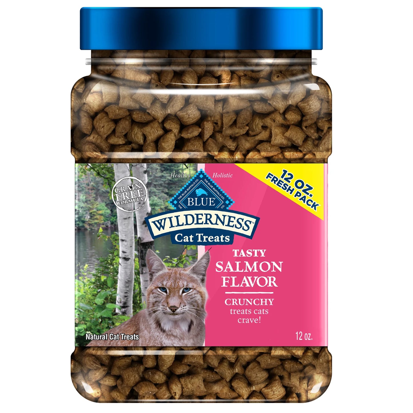 Wilderness Crunchy Cat Treats, Tasty Salmon Flavor, 12-Oz. Tub