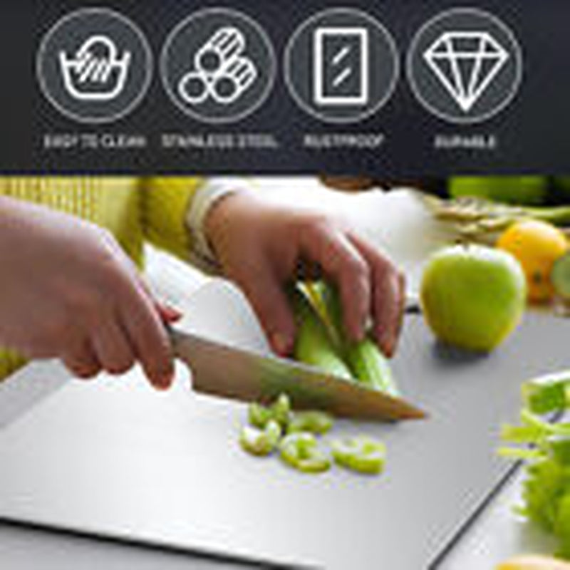 Stainless Steel Cutting Board Double-Sided Titanium Chopping Board for Kitchen