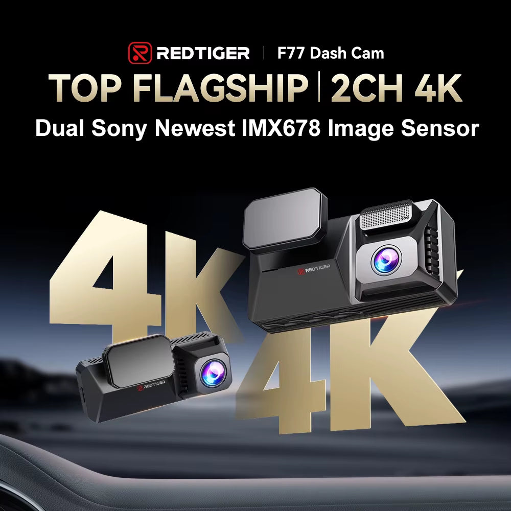 Distributor F77 Night Vision Dual 4K Starvis 2 IMX678 Sensor Car Black Box Dash Camera Front and Rear with WIFI GPS