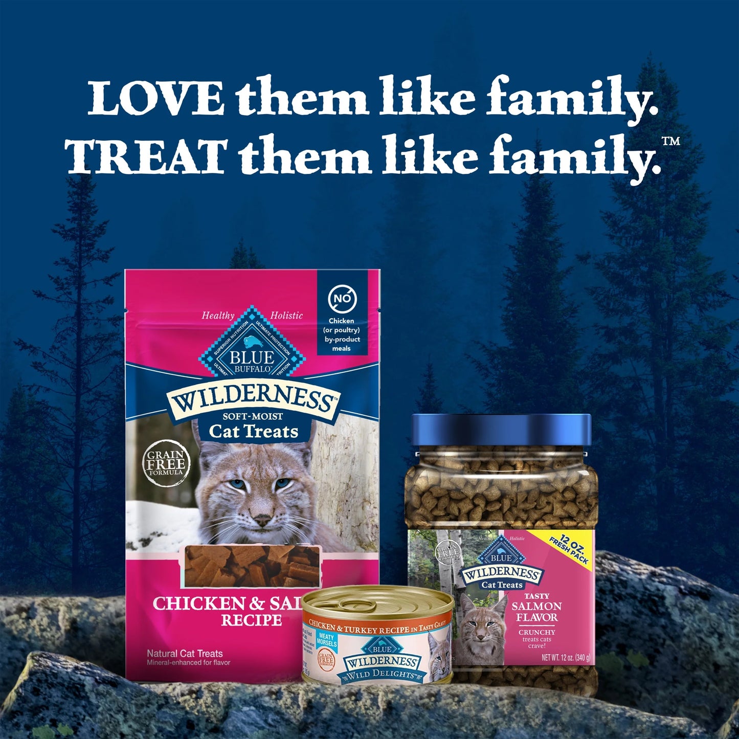 Wilderness Crunchy Cat Treats, Tasty Salmon Flavor, 12-Oz. Tub