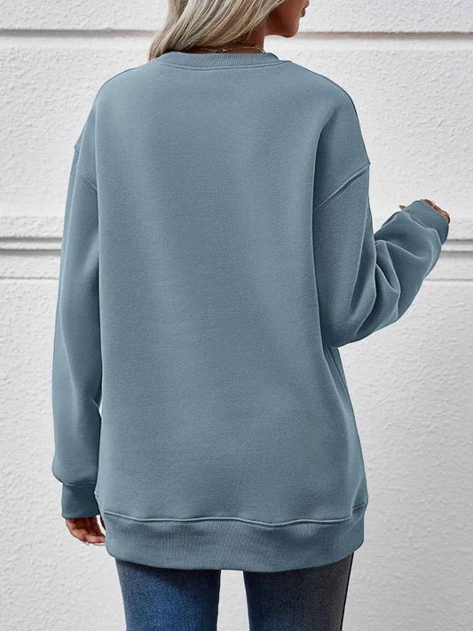 MERRY CHRISTMAS Graphic Long Sleeve Sweatshirt-Tre(INT8D)