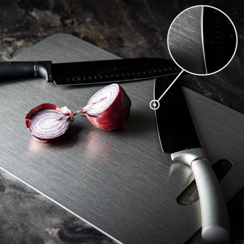 Stainless Steel Cutting Board Double-Sided Titanium Chopping Board for Kitchen