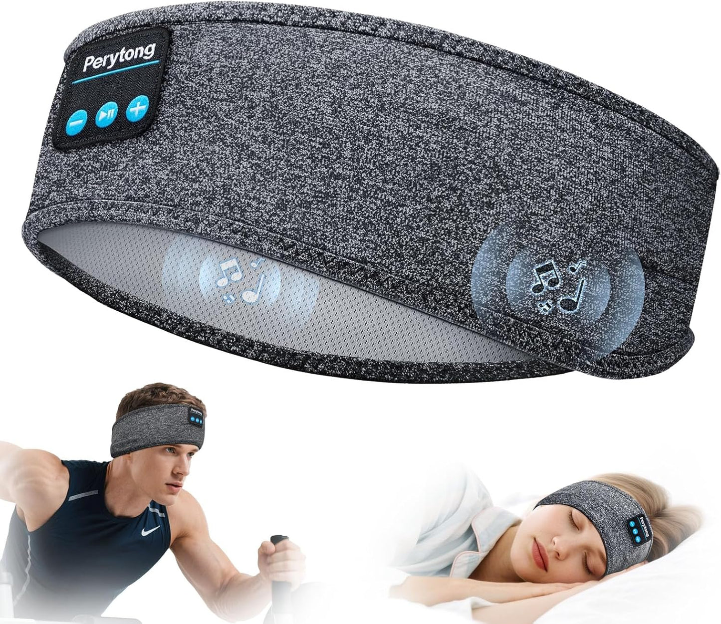 Sleep Headphones, Bluetooth Sports Headband Headphones with Ultra-Thin HD Stereo Speakers Perfect for Sleeping,Workout,Jogging,Yoga,Insomnia, Air Travel, Meditation