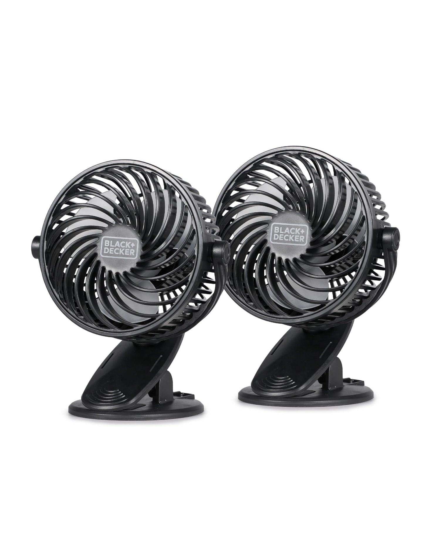 Perssia BLACK DECKER 4" Convertible Cooling Fan Clip Fan and Standing Fan for Home or Office Portable Fan for Tabletop with 3 Speed Settings and Adjustable Tilt Angle Desk Fan 2-Pack Black - PERSSIA