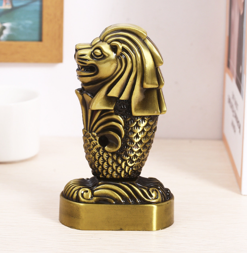 Perssia MerlionLegacy™ Metal Sculpture — Singapore Landmark Home Décor Model (Bronze Alloy) - PERSSIA