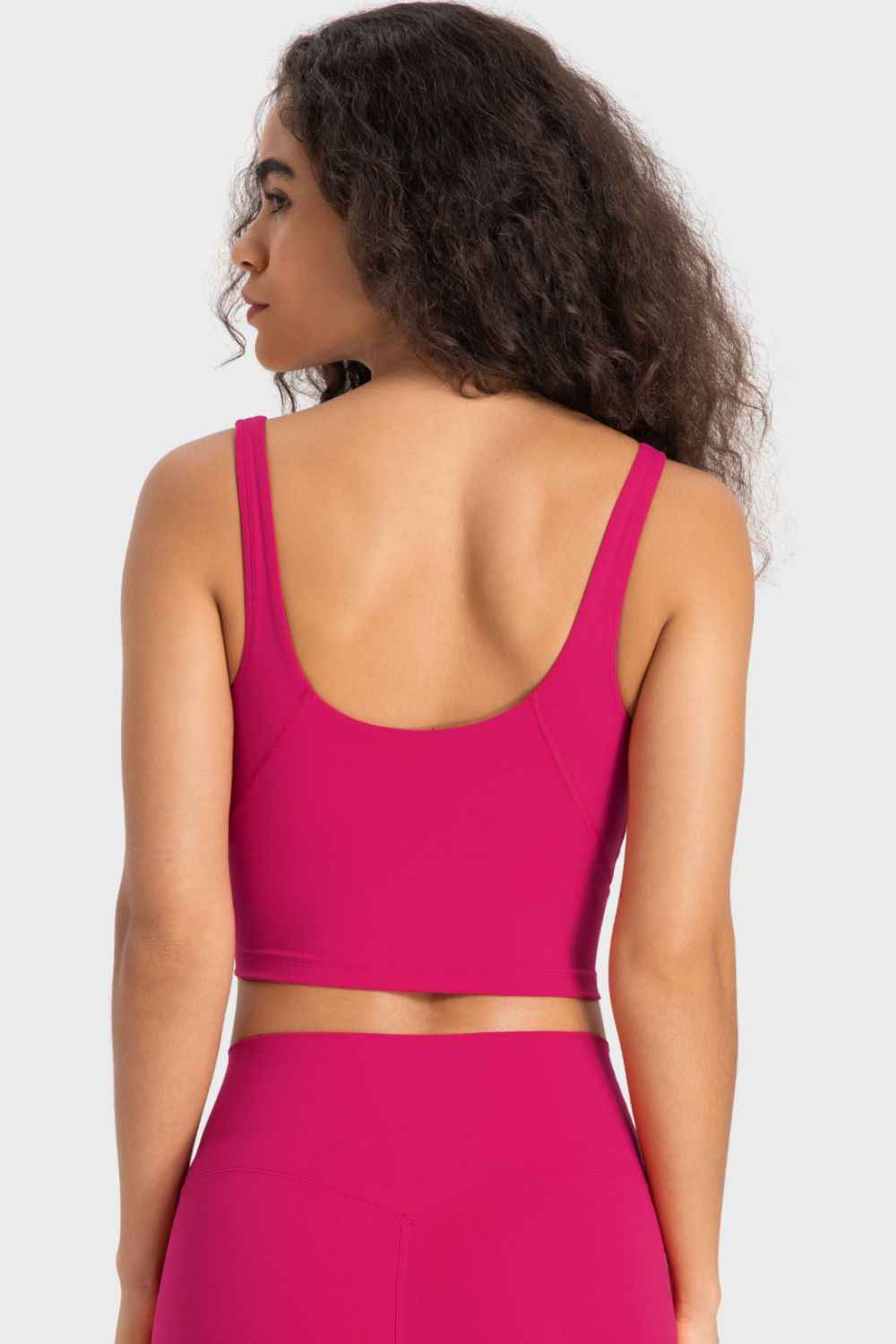 Millennia Deep V‑Neck Crop Sports Bra – Wireless, Highly Stretchy Activewear - TreUS