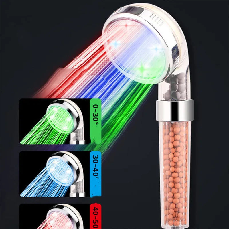 Perssia GlowSpa™ LED Light‑Emitting Handheld Shower Head - PERSSIA