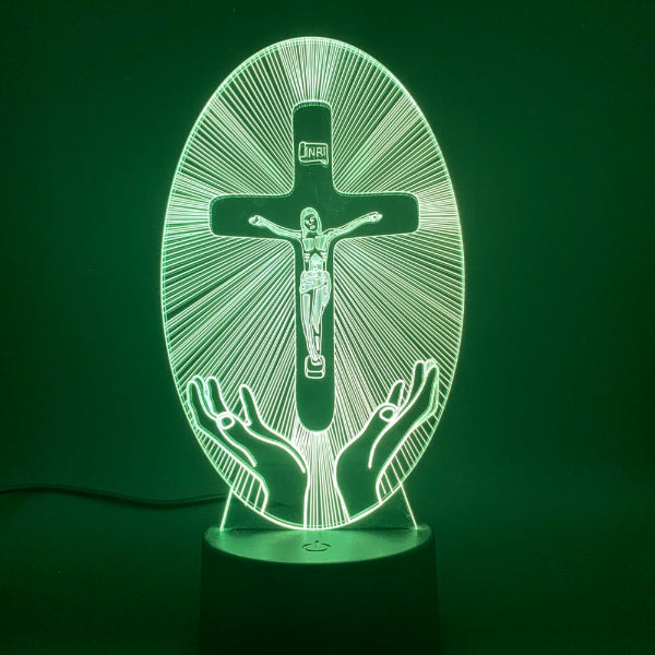3D Acrylic Christian Cross Night Light - USB Powered - PERSSIA