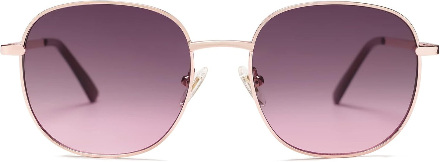 Classic Trendy Square Sunglasses for Women Men Cute Big Frame Gold Shades SJ1137
