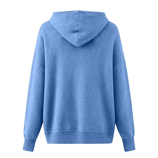 Drawstring Long Sleeve Hooded Sweater-Tre(INT8D)