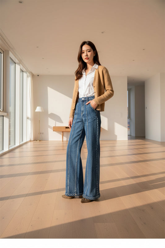 Perssia ArtisanFlow Braided Jeans â Handmade Womenâs Braided Denim