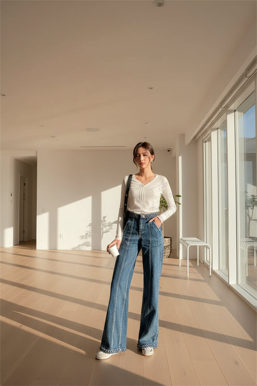 Perssia ArtisanFlow Braided Jeans — Handmade Women’s Braided Denim-INT8
