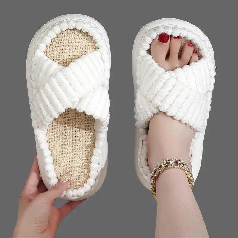 Perssia CozyCross Fuzzy Slippers — Cross‑Design • Ultra‑Soft • Women’s Cozy Comfort - INT8