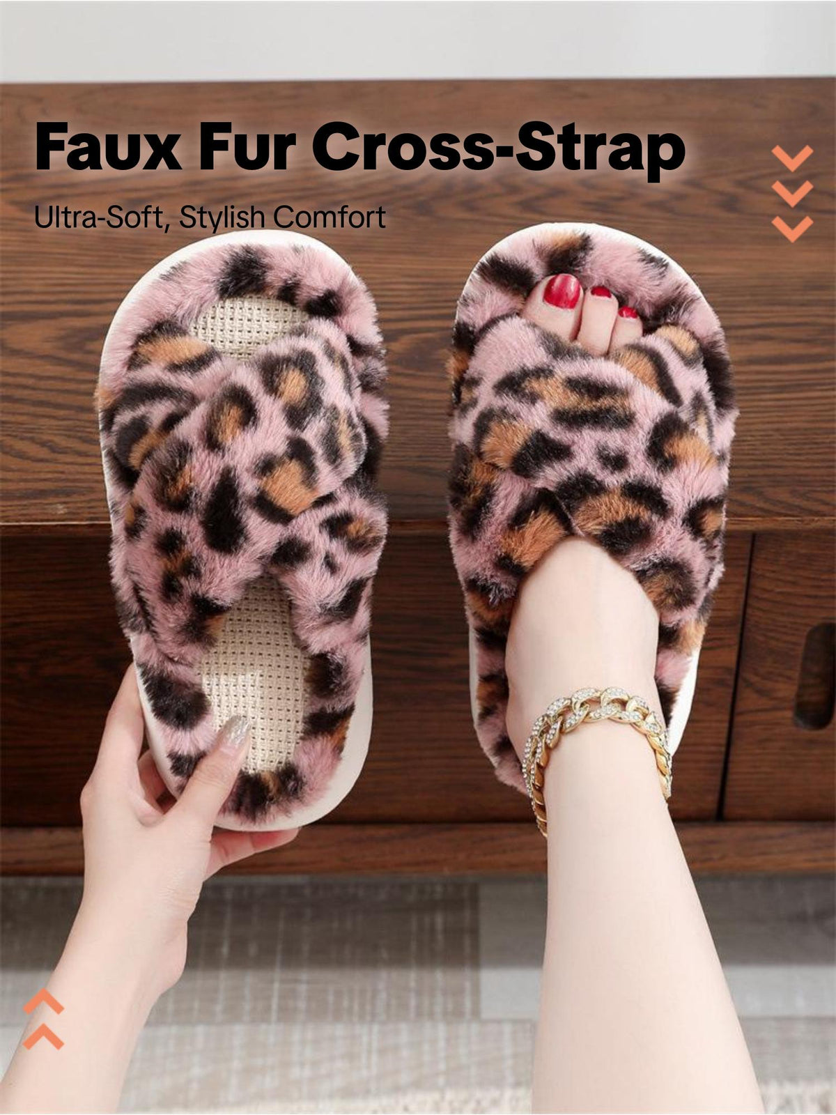 Perssia CozyCross Fuzzy Slippers — Cross‑Design • Ultra‑Soft • Women’s Cozy Comfort - INT8