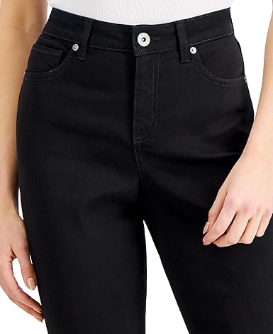 Perssia Thermo Bootcut Jeans High‑Waisted Fleece‑Lined — Black (L / 12–14)
