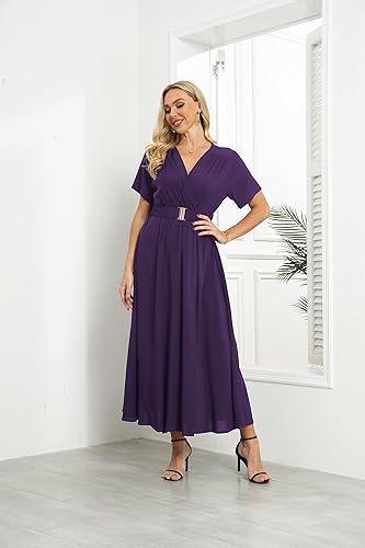 Perssia WrapV Floral Boho Dress — Peacock Floral (M) Flowy Boho Summer Dress