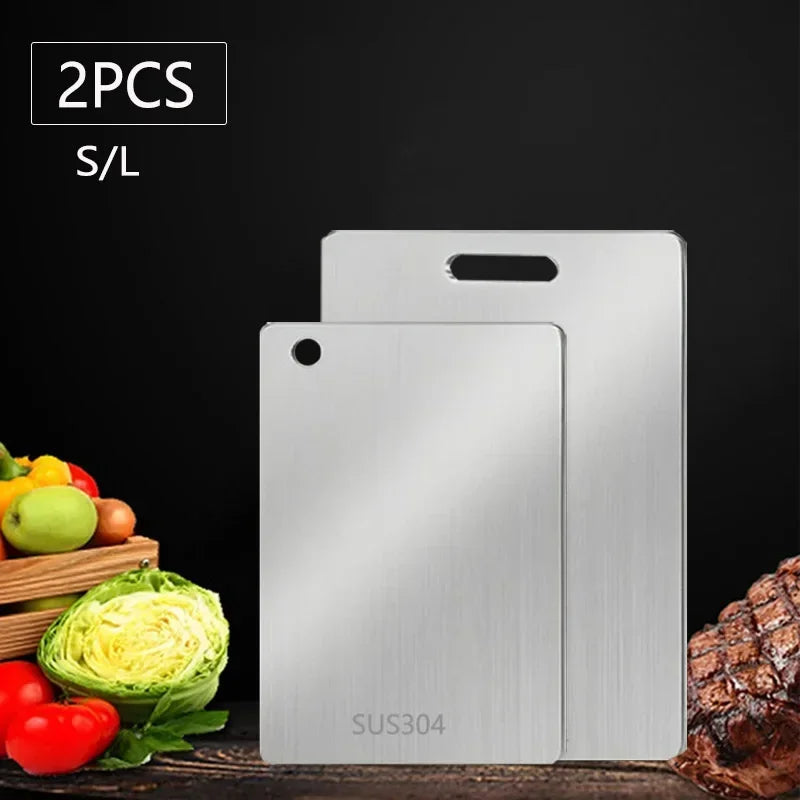 New Titanium Cutting Board Stainless Steel Cutting Boards for Kitchen Double-Sided Food Grade Thickened Boards Easy to Clean