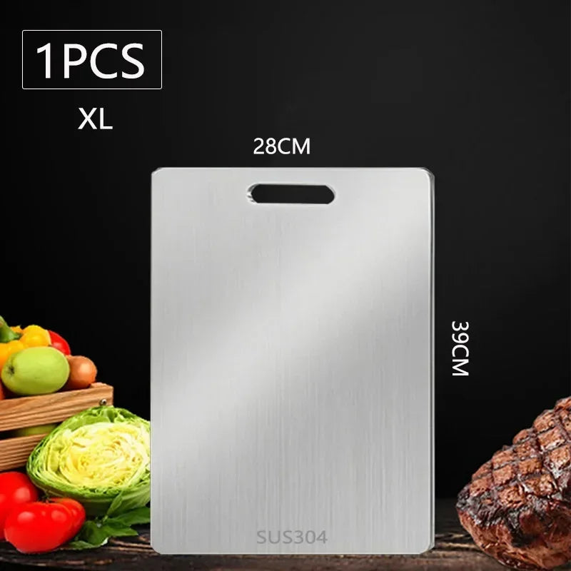New Titanium Cutting Board Stainless Steel Cutting Boards for Kitchen Double-Sided Food Grade Thickened Boards Easy to Clean