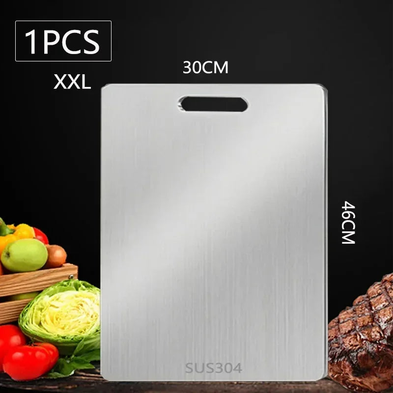 New Titanium Cutting Board Stainless Steel Cutting Boards for Kitchen Double-Sided Food Grade Thickened Boards Easy to Clean