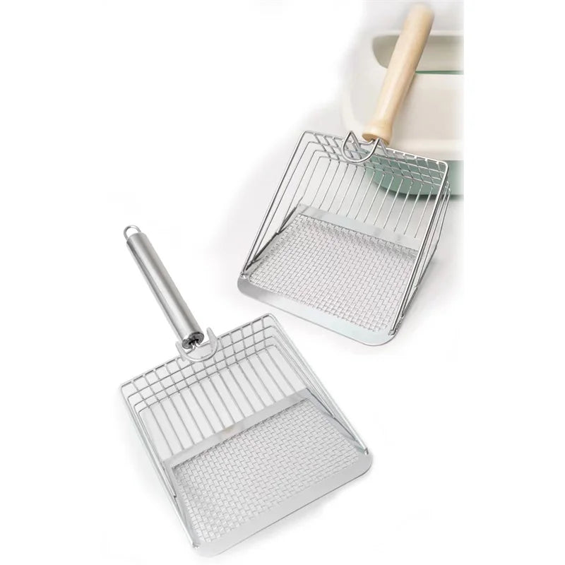 Portable Stainless Steel Cat Litter Scoop Cat Litter Box Cleaning Tools Pet Supplies Tofu Litter Mineral Litter Size Chip Scoop