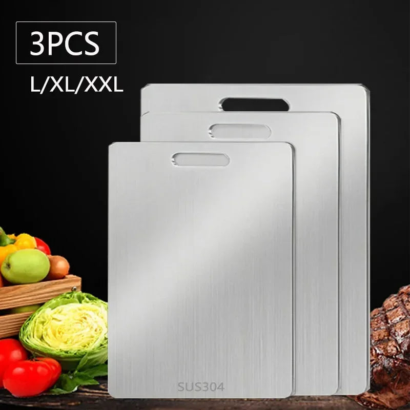 New Titanium Cutting Board Stainless Steel Cutting Boards for Kitchen Double-Sided Food Grade Thickened Boards Easy to Clean