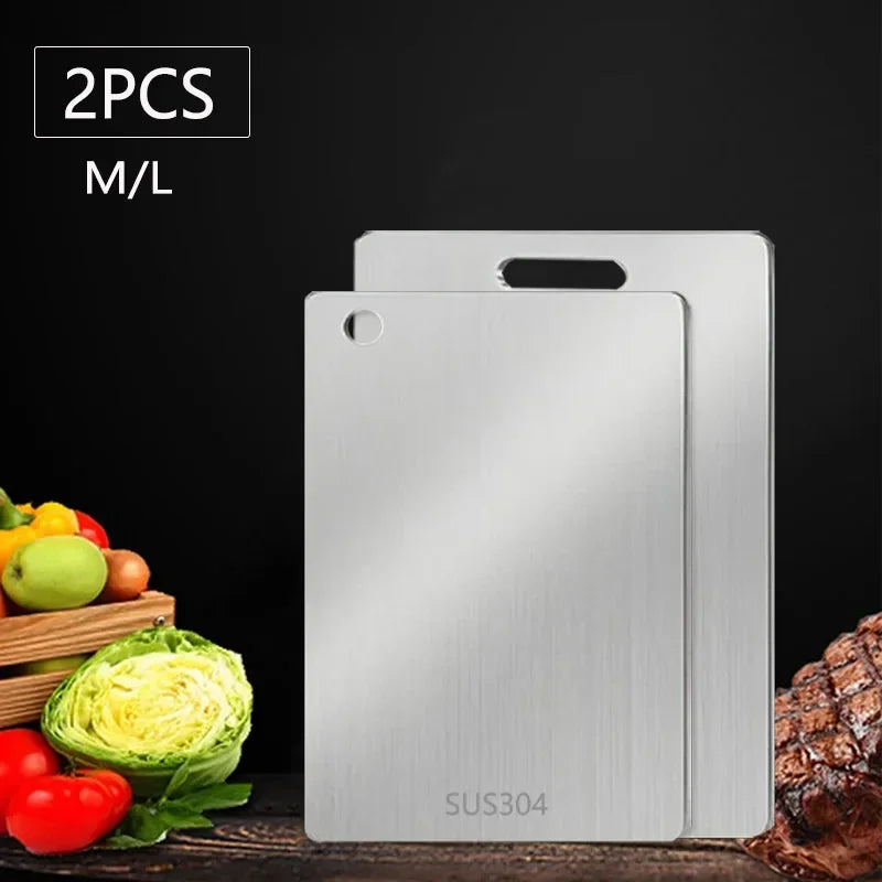 New Titanium Cutting Board Stainless Steel Cutting Boards for Kitchen Double-Sided Food Grade Thickened Boards Easy to Clean