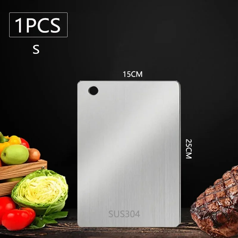 New Titanium Cutting Board Stainless Steel Cutting Boards for Kitchen Double-Sided Food Grade Thickened Boards Easy to Clean