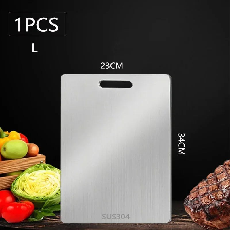 New Titanium Cutting Board Stainless Steel Cutting Boards for Kitchen Double-Sided Food Grade Thickened Boards Easy to Clean