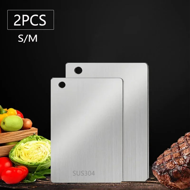 New Titanium Cutting Board Stainless Steel Cutting Boards for Kitchen Double-Sided Food Grade Thickened Boards Easy to Clean