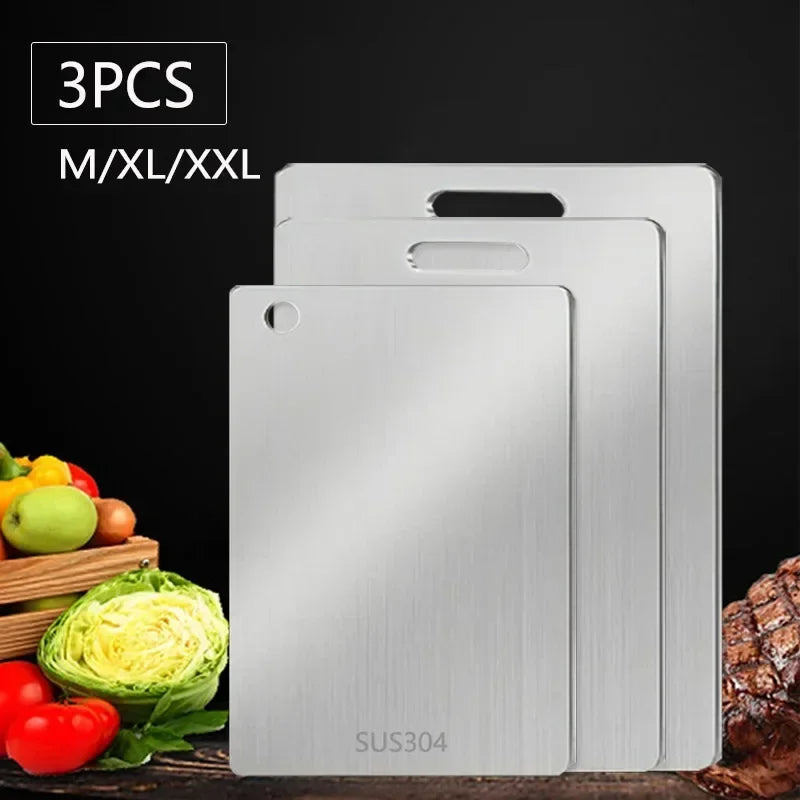 New Titanium Cutting Board Stainless Steel Cutting Boards for Kitchen Double-Sided Food Grade Thickened Boards Easy to Clean