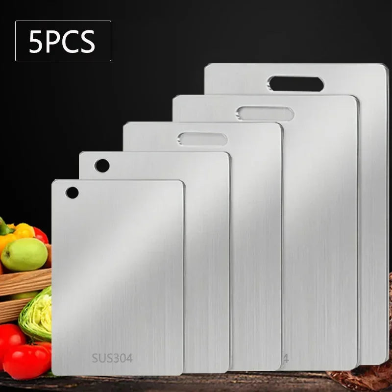 New Titanium Cutting Board Stainless Steel Cutting Boards for Kitchen Double-Sided Food Grade Thickened Boards Easy to Clean