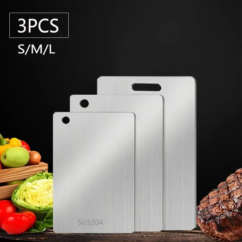 New Titanium Cutting Board Stainless Steel Cutting Boards for Kitchen Double-Sided Food Grade Thickened Boards Easy to Clean