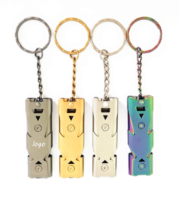 Perssia SafeSignal Whistle — Stainless Steel Emergency Keychain Safety Alert