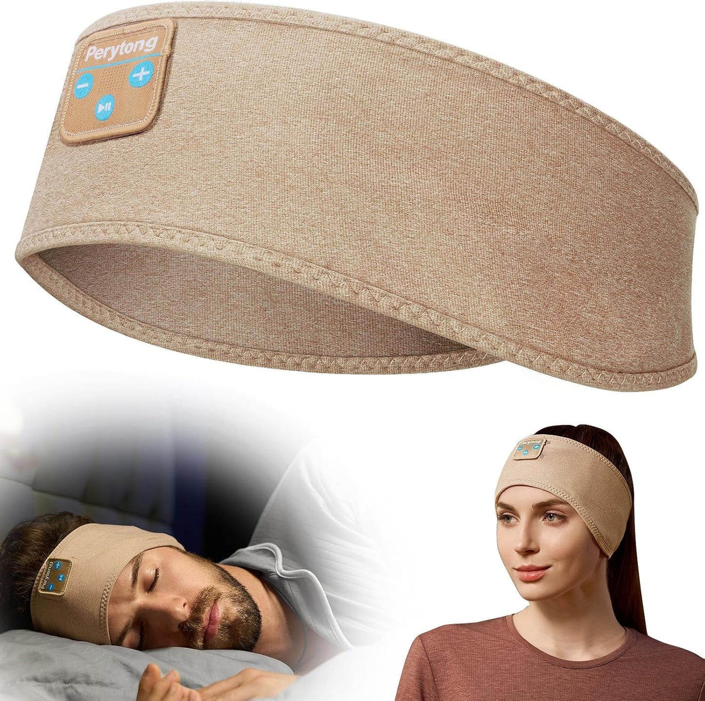 Sleep Headphones, Bluetooth Sports Headband Headphones with Ultra-Thin HD Stereo Speakers Perfect for Sleeping,Workout,Jogging,Yoga,Insomnia, Air Travel, Meditation