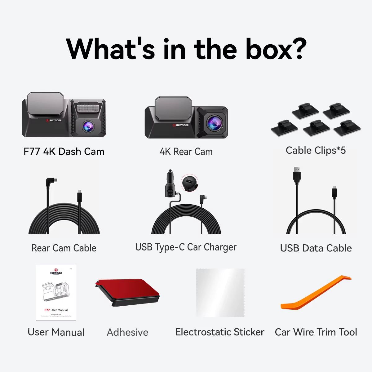 Distributor F77 Night Vision Dual 4K Starvis 2 IMX678 Sensor Car Black Box Dash Camera Front and Rear with WIFI GPS