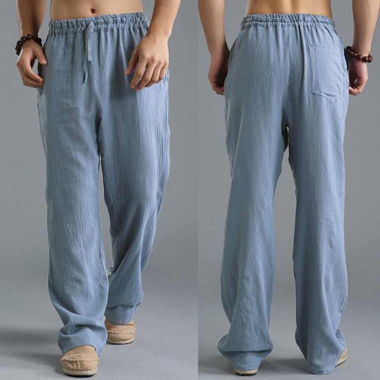 Men's Breathable Linen Loose Casual Sports Pants-US