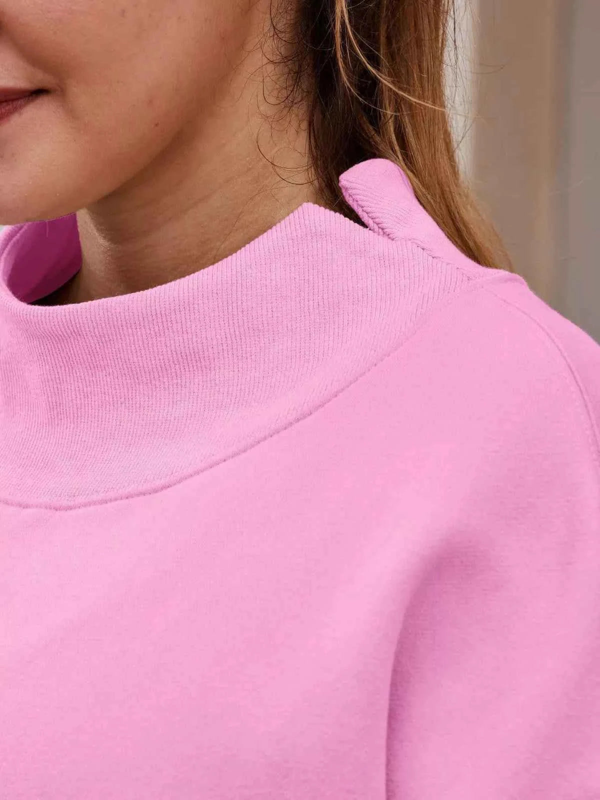 Mock Neck Dropped Shoulder Sweatshirt - Tre (INT8D)
