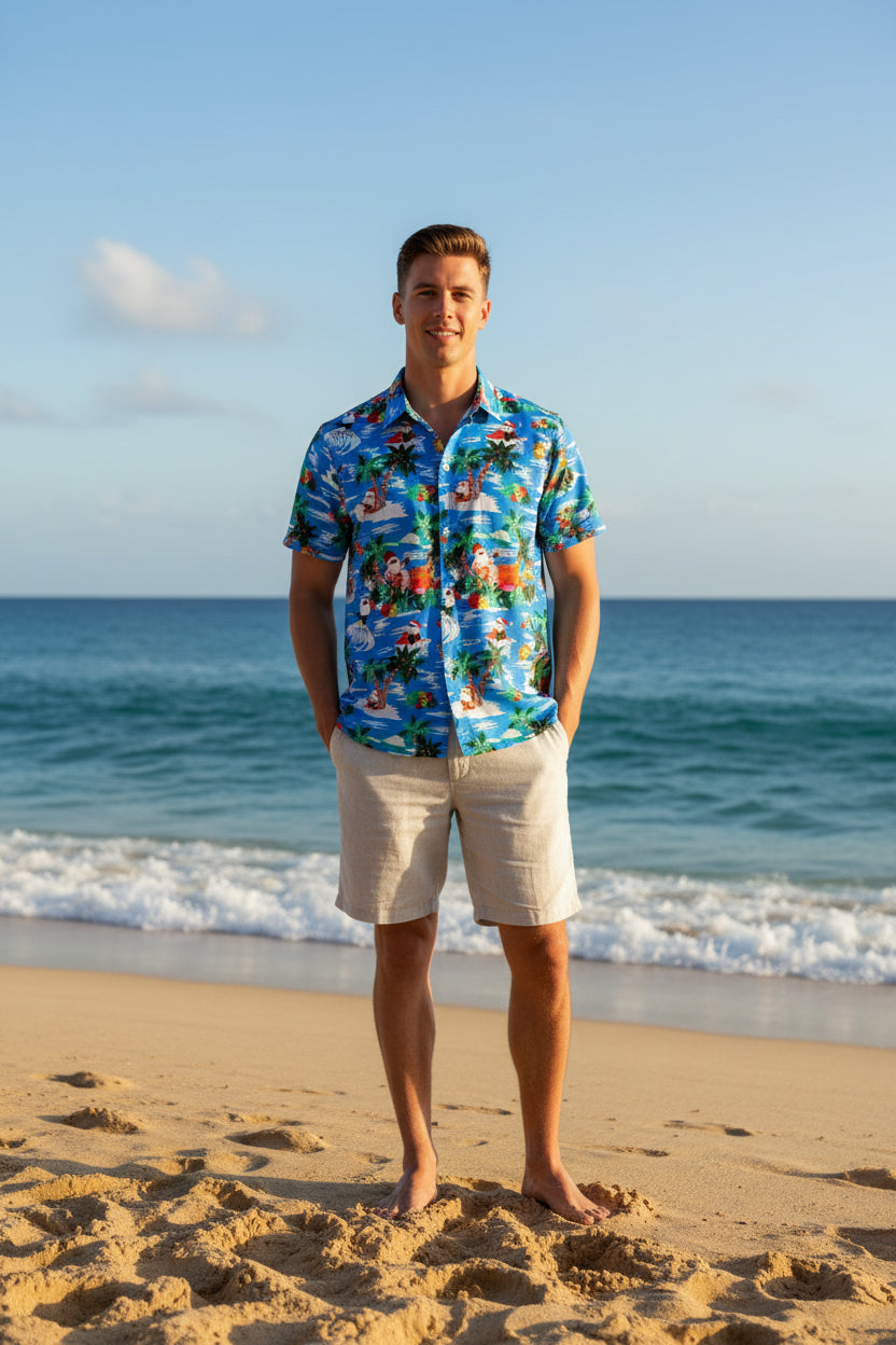 Perssia TropicSanta Hawaiian Christmas Shirt — Festive • Lightweight • Tropical Comfort