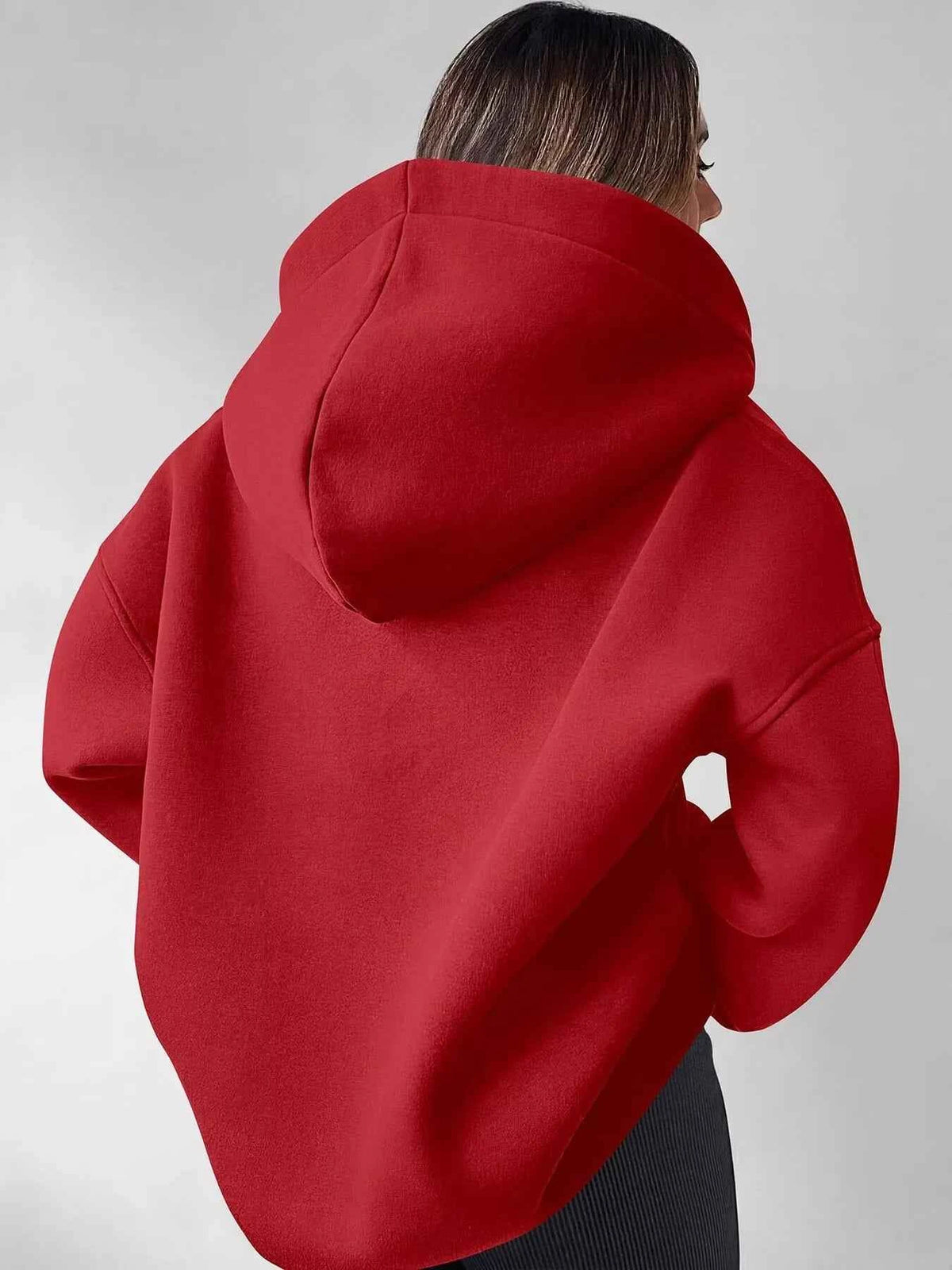 Oversized Quarter-Zip Hoodie-Tre(INT8D)