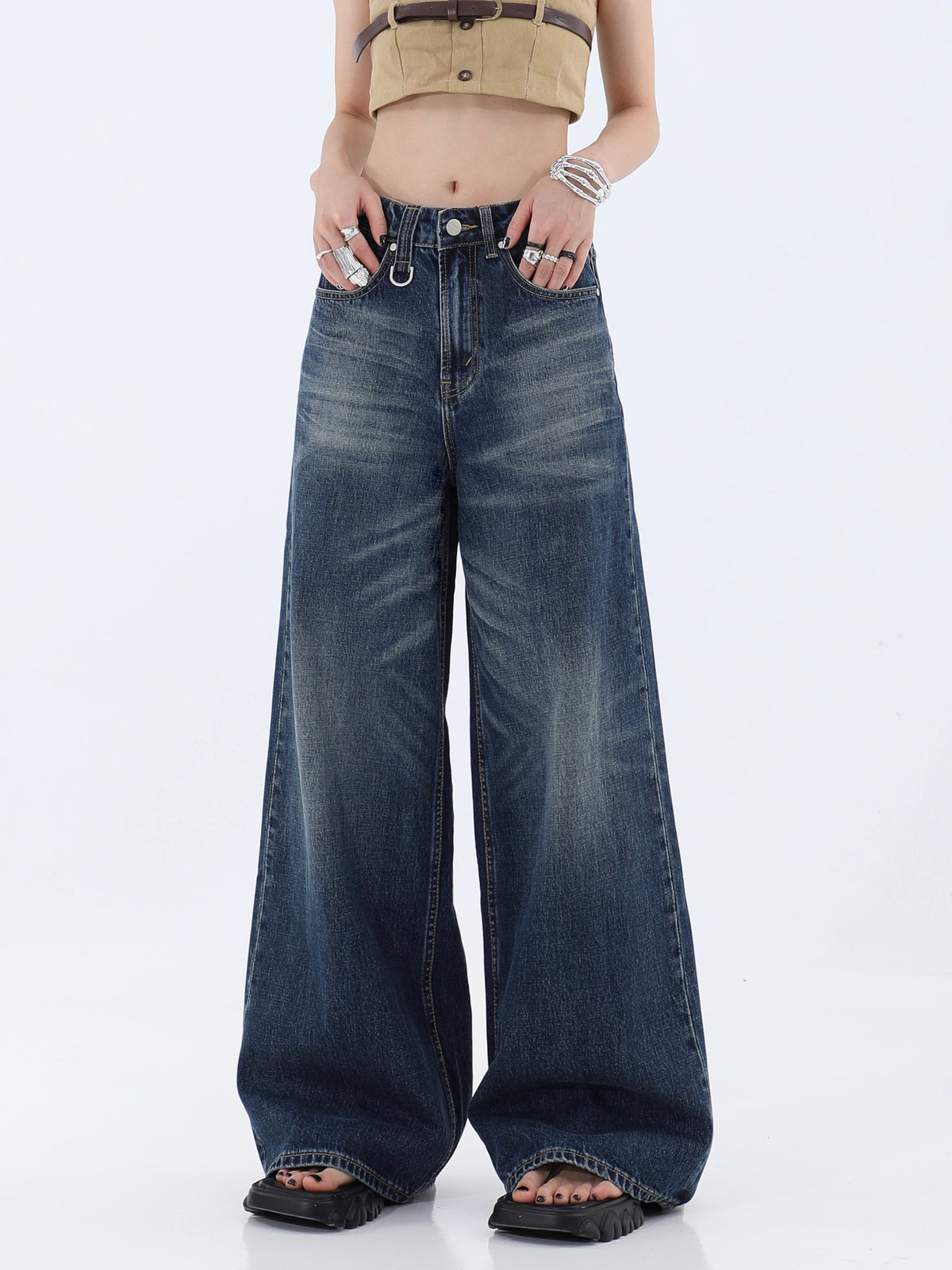 Perssia VintageFlow™ Wide Leg Jeans Loose Washed Wide Leg Jeans for Women - PERSSIA