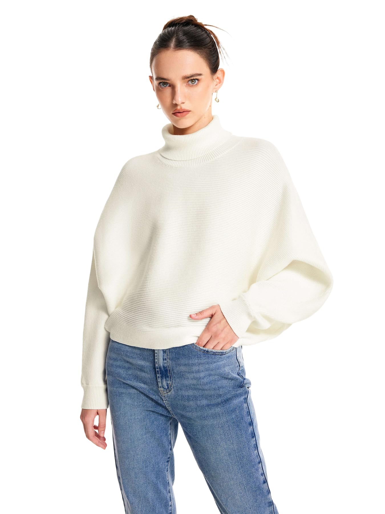 CIDER Cozy Knit Turtleneck Sweater – Ivory XS-US2D